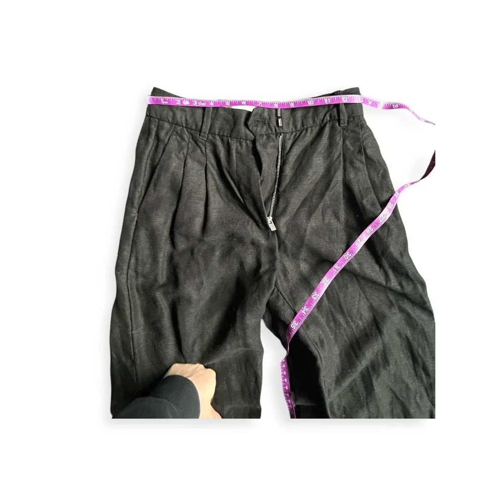 Wilfred The Effortless Pant Black Linen High Rise Trousers Women's Size 0